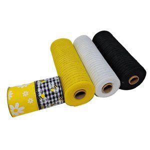 Bumblebee Wreath Kit:  10" Deco Mesh Rolls, 2.5" Bumble Bee and Daisy Ribbon